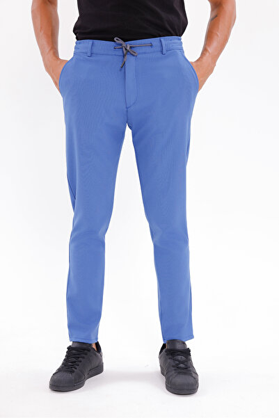 Firststops Men's Saks Linen Look Comfortable Fit Breathable Lace-Up Trousers