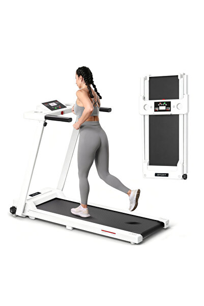Rovyfota Folding Treadmill, Foldable Home Fitness Equipment with LCD for Walking & Running