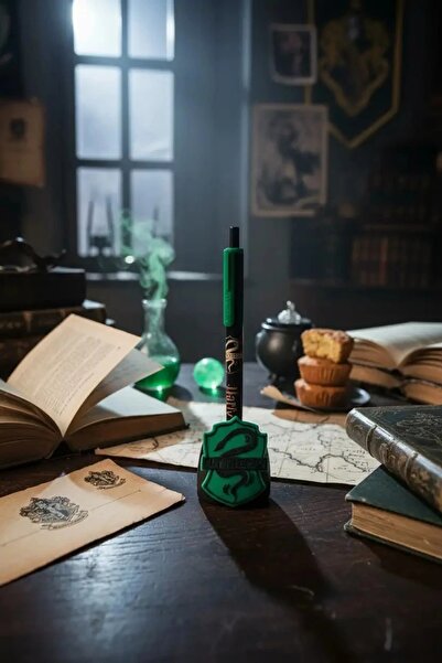Miniso Harry Potter Lisanslı Stantlı Tükenmez Kalem Seti (Siyah) - Slytherin