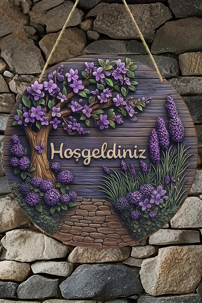 kutuTR Welcome 3D Viewmdf Door Ornament | Hanging, Erasable, Uv Printed Decorative33 cm Ks014