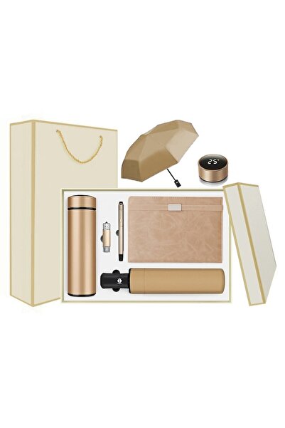 LEBLOU Set cadou premium business – agenda nedatata, pix metalic, termos cu a...