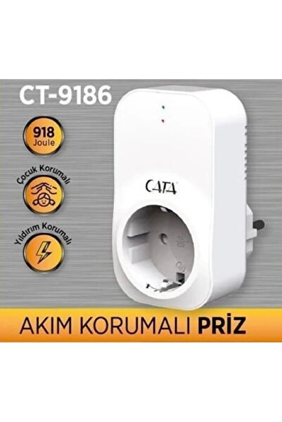 Cata CT-9186 Akım Korumalı Tekli Priz (918 Joule) (4000W)