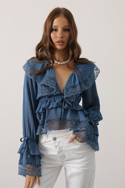 Le Savu SHILSEE ΓΥΝΑΙΚΕΙΑ ΔΑΝΤΕΛΕΣ ΜΠΟΥΛΑΝΤΙΚΗ ΜΠΟΥΛΑΝΤΙΚΗ ΜΠΛΟΥΖΑ ΙΝΔΙΓΟ