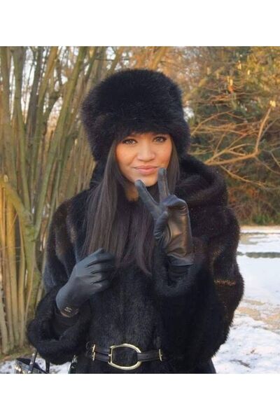 Mavelle Women's Winter Trend Black Kalpak |   Russian, Mongolian, Slavic Style Women's Hat