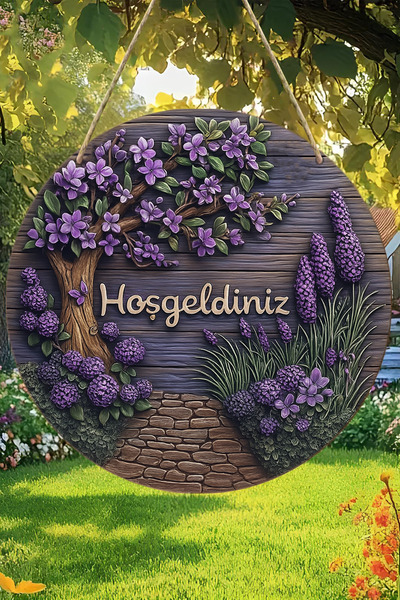 kutuTR Welcome 3D Viewmdf Door Ornament | Hanging, Erasable, Uv Printed Decorative33 cm Ks014