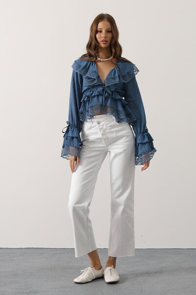 Le Savu SHILSEE ΓΥΝΑΙΚΕΙΑ ΔΑΝΤΕΛΕΣ ΜΠΟΥΛΑΝΤΙΚΗ ΜΠΟΥΛΑΝΤΙΚΗ ΜΠΛΟΥΖΑ ΙΝΔΙΓΟ