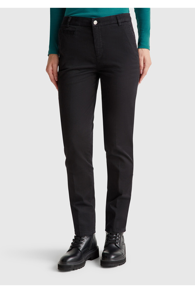 United Colors of Benetton Kadın Siyah Elastanlı Basic Chino Pantolon