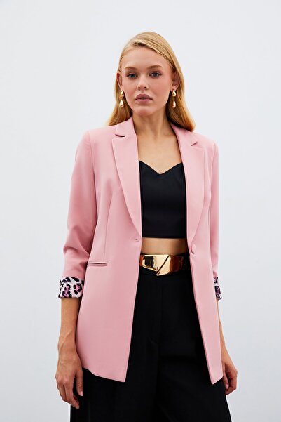 Sateen Jachetă clasică Mono Guler - Pudra