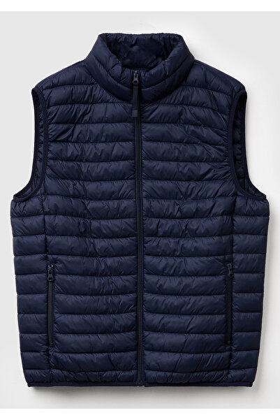 United Colors of Benetton Erkek Lacivert Polyester Dolgulu Regular Fit Yelek