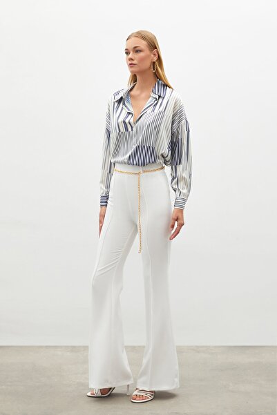 Sateen Ланцюговий пояс, штани з широкими штанинами, бежеві
