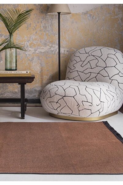 Jassrug Saçaklı Dokuma Kilim 120x180 Kahverengi
