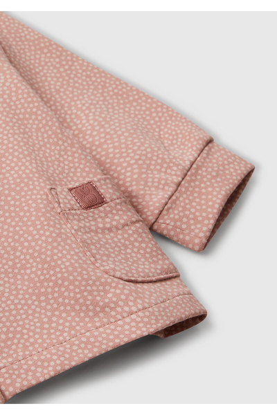 United Colors of Benetton Bebek Gül Kurusu Tamamı Desenli Gizli Çıtçıt Düğmeli Cepli Sweatshirt