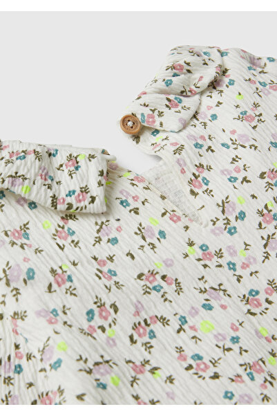 United Colors of Benetton Baby Gray All Patterned Round Neck Flounce Sweatshirt