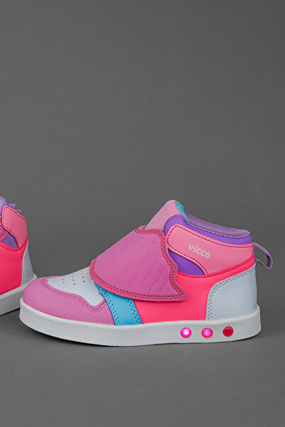Vicco Ufo Model Işıklı Kız Bebe ve Çocuk Spor Ayakkabı Pembe Bot