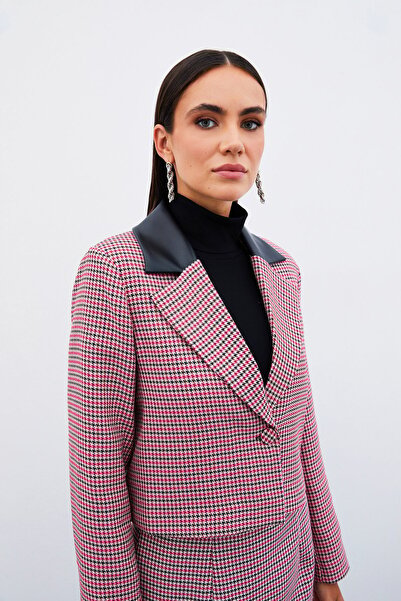 Sateen Μπουφάν Kazayağı Crop - Φούξια