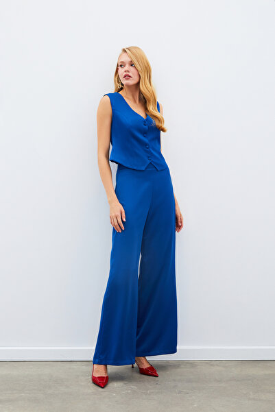 Sateen ІНДІГО Салаш Креп Штани