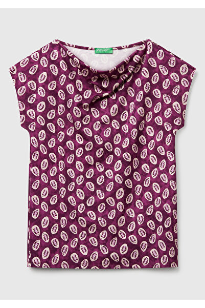 United Colors of Benetton Γυναικείο αμάνικο μπλουζάκι με σχέδιο από δαμάσκηνο