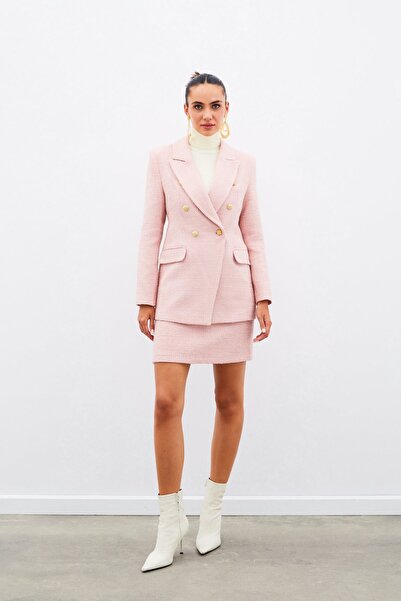 Sateen Mini Boy Tüvit Etek - Pembe