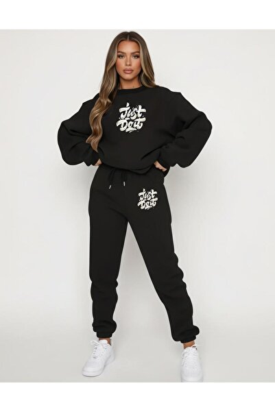 RPT MODA Άνετη εφαρμογή, με στάμπα JUST DO IT, oversized, με λαιμόκοψη ποδηλά...