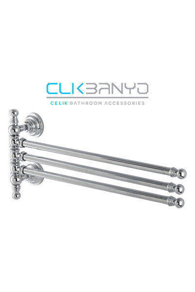 ÇELİK BANYO OTTOMAN DÖNER HAVLULUK ÜÇLÜ PİRİNÇ MALZEME (10 YIL GARANTİLİ)