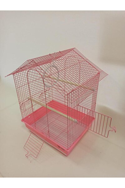Dayang İki Kapılı Çatılı Kuş Kafesi 35x28x46 Pembe
