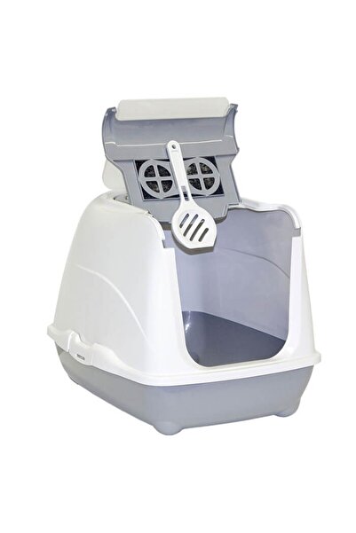 Moderna Flip Cat Filitreli Kapalı Kedi Tuvaleti Gri