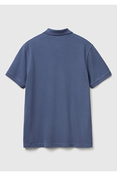 United Colors of Benetton Ανδρικό μπλουζάκι πόλο με κοντό μανίκι, μπλε, κανονική εφαρμογή