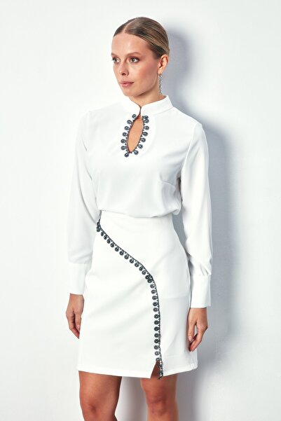 Sateen Къса пола с аксесоари - Екру