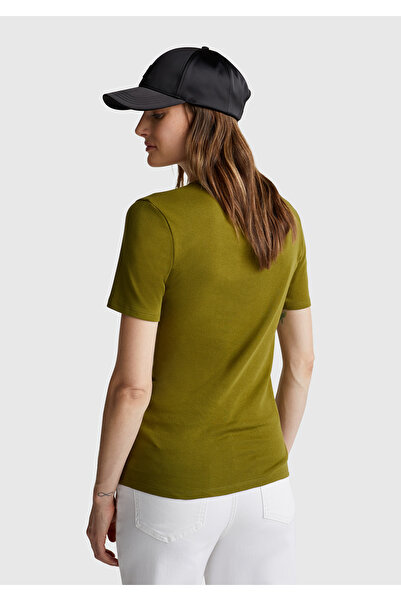 United Colors of Benetton Γυναικείο μπλουζάκι βασικό χακί πράσινο 100% βαμβάκι Benetton Written