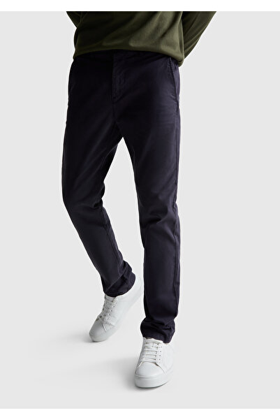 United Colors of Benetton Men's Navy Blue Slim Fit Chino Trousers