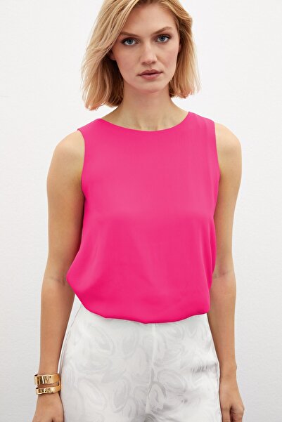 Sateen Bluză lejeră fără mâneci fucsia