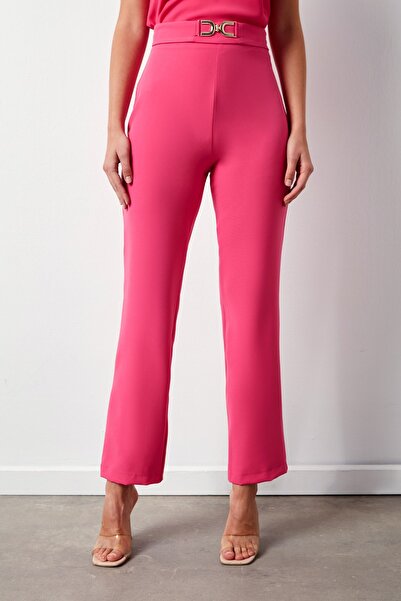 Sateen Aksesuar Detaylı Pantolon - Pembe