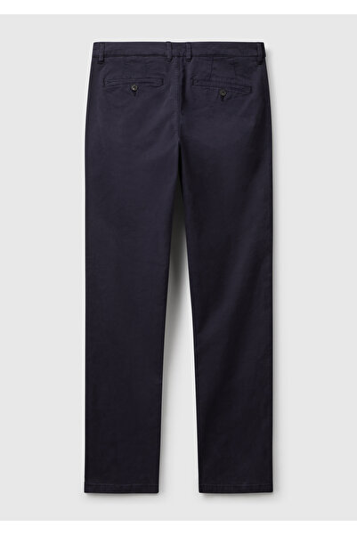United Colors of Benetton Men's Navy Blue Slim Fit Chino Trousers