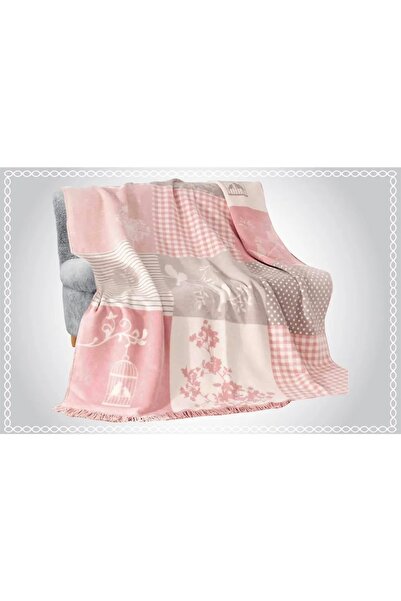 AKSU Çift Kişilik Pamuklu Çift Taraflı Battaniye 180x220 Rene