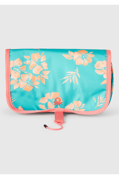 United Colors of Benetton Women's Blue Mix Patterned Covered Makeup Bag