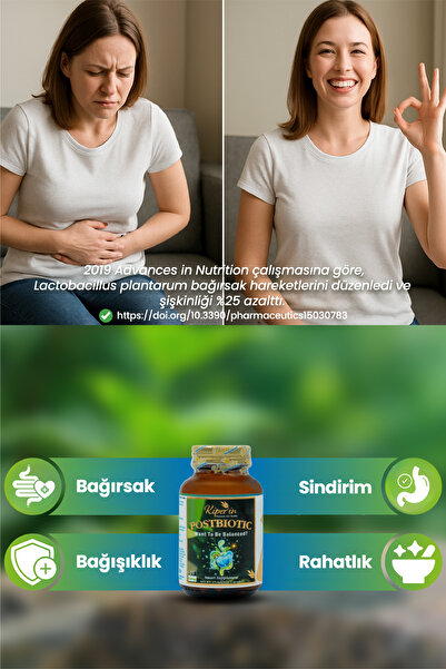 Kiperin Postbiyotik 210 Milyar Cfu Rhamnosus & Plantarum Sindirim (21Kapsül & 700mg) | Akıllı Gıda Takviyesi