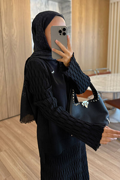 Ka Hijab Lady Skirted Mercerized Suit - Black