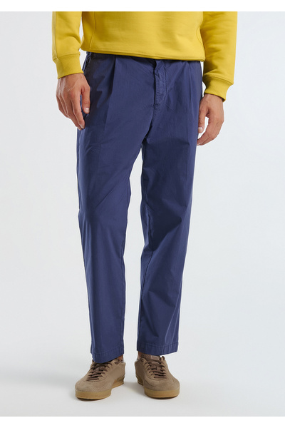 United Colors of Benetton Erkek İndigo Paraşüt Kumaş Esnek Chino Pantolon