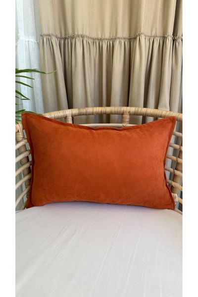 Decamor home Velvet Textured Tile Color Cinnamon Throw Pillow Cover 1 Piece