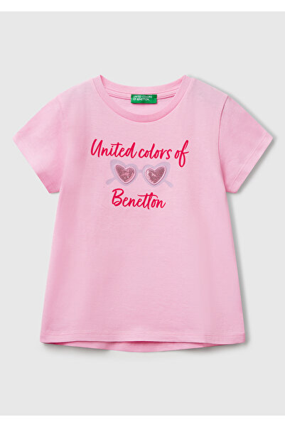 United Colors of Benetton Κοριτσίστικο μπλουζάκι 3I1XG10JB Ροζ