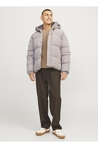 Jack & Jones Jack&Jones Bradley Puffer Hood Men's Beige Round Collar Coat