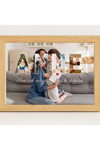 Atölyer ANNEYE HEDİYE POSTER 20X30 ÇERÇEVELİ doğum günü hediyesi anneler günü...