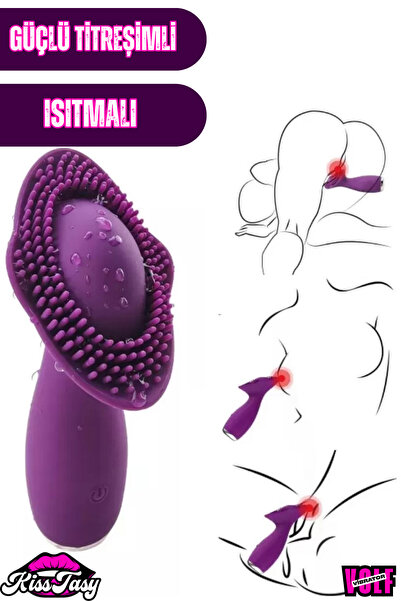 Yeni Nesil Şarjlı Isıtmalı 360 Yoğun Tırtıklı Vajina ve Göğüs Uyarıcı Vibratör
