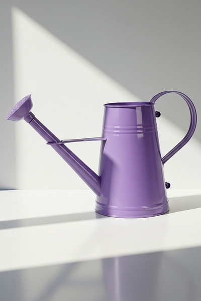 Desen Dekorasyon Stella, recipient metalic pentru udare pentru grădină, cu flori, 3 litri, violet - udatoare multifuncțională decorativă modernă