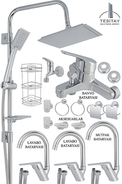 tesitay Lavabo Banyo Mutfak Bataryası Robot Duş Seti Aksesuarlar Musluk Armat...