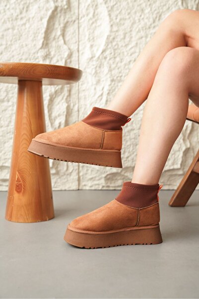 MODAADAM Γυναικείες μπότες Royal Stretch Short - Tan Suede