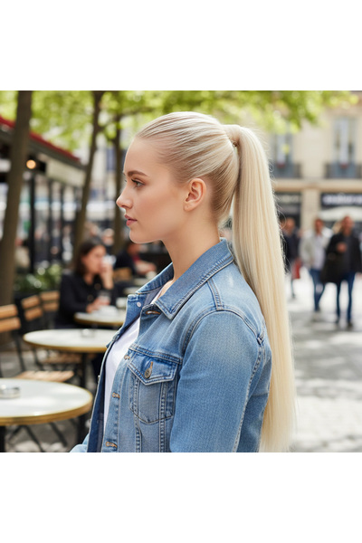 Mina Peruk Fiber Sentetik Sihirli At Kuyruğu Postiş - Dore Sarı