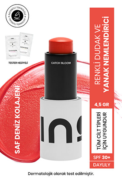 INO Cosmetic Daylily - Yumuşak ve Nemlendirici Stick Ruj & Allık 4,5Gr SPF30 (Saf Kolajen)