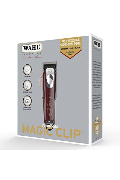 Wahl ماكينة قص الشعر الاحترافية اللاسلكية ماجيك كليب - لون عنابي