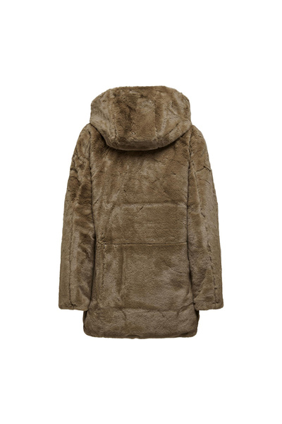 ONLY Кафе Качулато палто от изкуствена кожа за жени ONLNEWMALOU ПАЛТО ОТ ИЗКУСТВЕНА КОЖА CC OTW